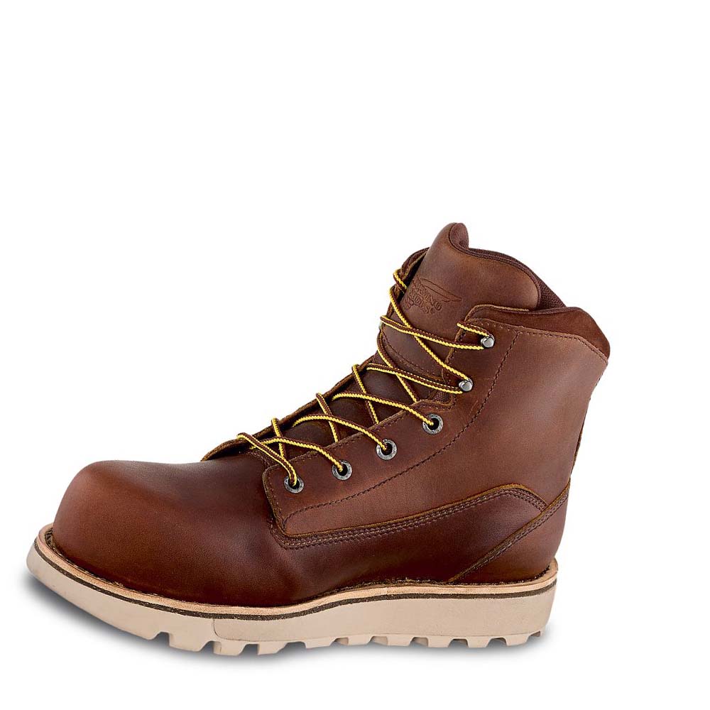 Red Wing Traction Tred Lite 6-inch Safety Toe Men's Waterproof Boots Brown | ZA 59YXF